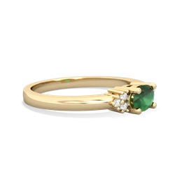 Emerald Simply Elegant East-West 14K Yellow Gold ring R2480