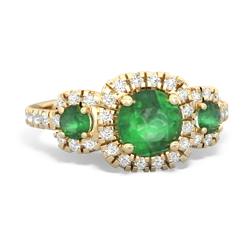 Emerald Regal Halo 14K Yellow Gold ring R5350