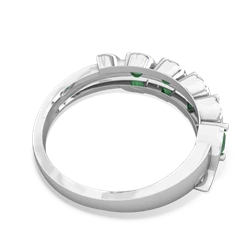 Emerald Anniversary Band 14K White Gold ring R2089