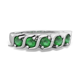 Emerald Anniversary Band 14K White Gold ring R2089