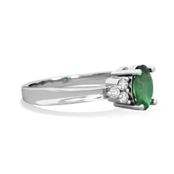 Thumbnail for Emerald Simply Elegant 14K White Gold ring R2113 - hand 1 view