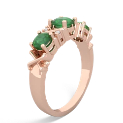 Emerald Hugs And Kisses 14K Rose Gold ring R5016