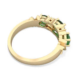 Emerald Hugs And Kisses 14K Yellow Gold ring R5016