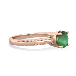 Emerald Milgrain Filigree 14K Rose Gold ring R5090