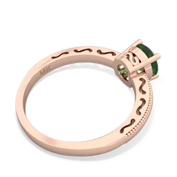 Emerald Milgrain Filigree 14K Rose Gold ring R5090