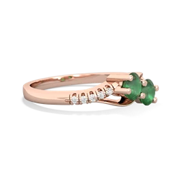 Emerald Infinity Pave Two Stone 14K Rose Gold ring R5285