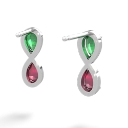 Emerald Infinity 14K White Gold earrings E5050