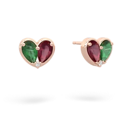 Emerald 'Our Heart' 14K Rose Gold earrings E5072