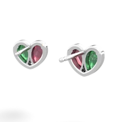 Emerald 'Our Heart' 14K White Gold earrings E5072