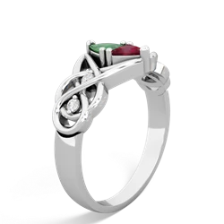 Emerald Keepsake Celtic Knot 14K White Gold ring R5300