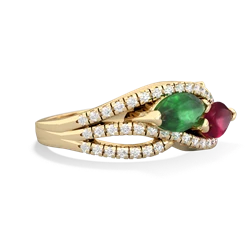 Emerald Diamond Rivers 14K Yellow Gold ring R3070