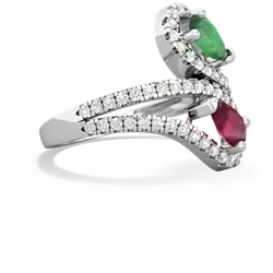 Emerald Diamond Dazzler 14K White Gold ring R3000