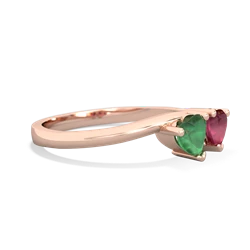 Emerald Sweethearts 14K Rose Gold ring R5260