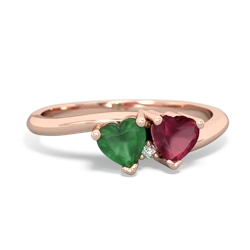 Emerald Sweethearts 14K Rose Gold ring R5260