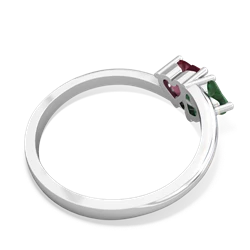 Emerald Sweethearts 14K White Gold ring R5260