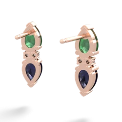 Emerald Bowtie Drop 14K Rose Gold earrings E0865
