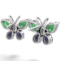 Emerald Butterfly 14K White Gold earrings E2215