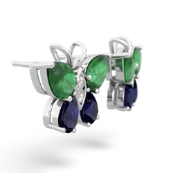 Emerald Butterfly 14K White Gold earrings E2215