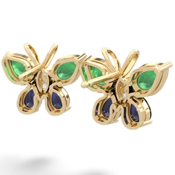 Emerald Butterfly 14K Yellow Gold earrings E2215