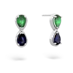 Emerald Infinity 14K White Gold earrings E5050