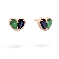 Emerald 'Our Heart' 14K Rose Gold earrings E5072