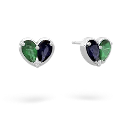 Emerald 'Our Heart' 14K White Gold earrings E5072