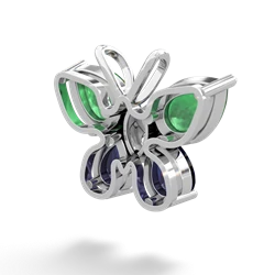 Emerald Butterfly 14K White Gold pendant P2215