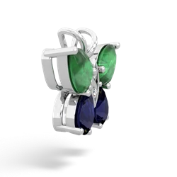 Emerald Butterfly 14K White Gold pendant P2215