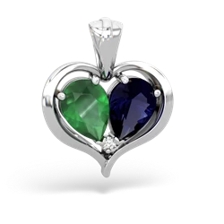 Emerald Two Become One 14K White Gold pendant P5330