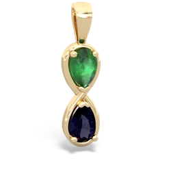 Emerald Infinity 14K Yellow Gold pendant P5050