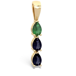 Emerald Dew Drops 14K Yellow Gold pendant P2251