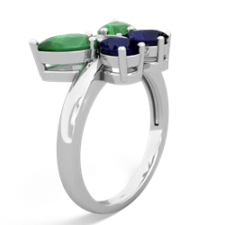 Emerald Butterfly 14K White Gold ring R2215