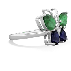 Emerald Butterfly 14K White Gold ring R2215