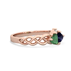 Emerald Heart To Heart Braid 14K Rose Gold ring R5870