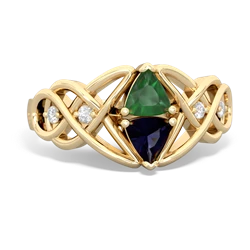 Emerald Keepsake Celtic Knot 14K Yellow Gold ring R5300
