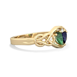 Emerald Celtic Love Knot 14K Yellow Gold ring R5420