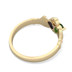 Emerald 'Our Heart' Claddagh 14K Yellow Gold ring R2388