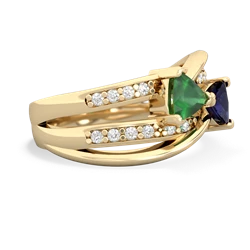 Emerald Bowtie 14K Yellow Gold ring R2360