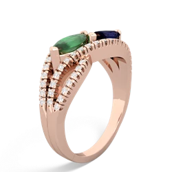 Emerald Diamond Rivers 14K Rose Gold ring R3070