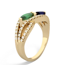 Emerald Diamond Rivers 14K Yellow Gold ring R3070