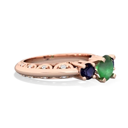 Emerald Art Deco Eternal Embrace Engagement 14K Rose Gold ring C2003