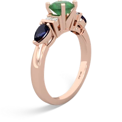 Emerald 6Mm Round Eternal Embrace Engagement 14K Rose Gold ring R2005