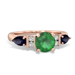 Emerald 6Mm Round Eternal Embrace Engagement 14K Rose Gold ring R2005