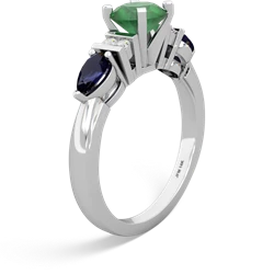 Emerald 6Mm Round Eternal Embrace Engagement 14K White Gold ring R2005