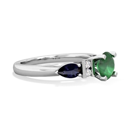 Emerald 6Mm Round Eternal Embrace Engagement 14K White Gold ring R2005