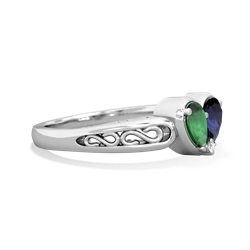 Emerald Filligree 'One Heart' 14K White Gold ring R5070