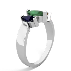 Emerald Three Peeks 14K White Gold ring R2433