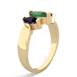 Emerald Three Peeks 14K Yellow Gold ring R2433