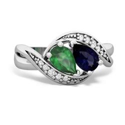 Emerald Summer Winds 14K White Gold ring R5342