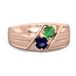 Emerald Men's Streamline 14K Rose Gold ring R0460